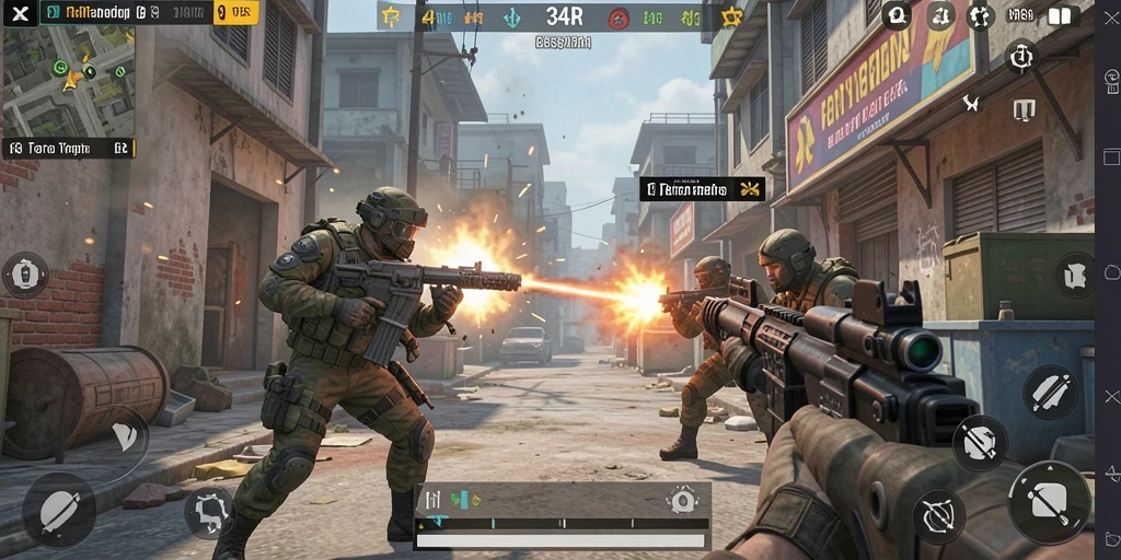 Tampilan gameplay TPS yang mendebarkan dalam 34R.