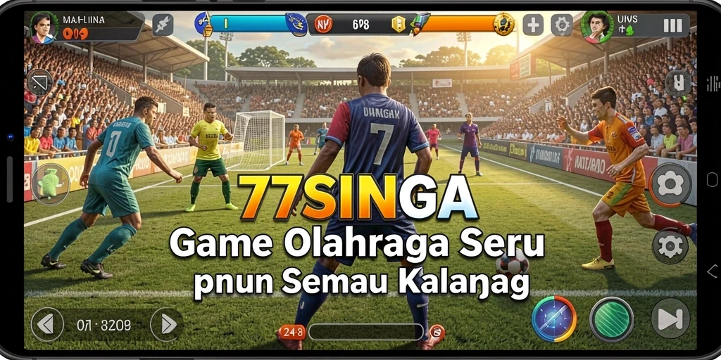 Screenshot gameplay <strong>77SINGA</strong> menampilkan aksi olahraga yang seru dan kompetitif.
