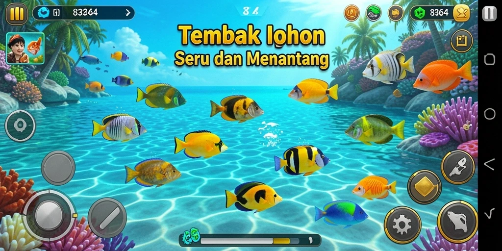 Tampilan gameplay menembak ikan yang seru dan mengasyikkan di 8364.