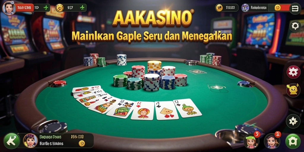 Screenshot AAKASINO memperlihatkan gameplay Gaple yang menantang.