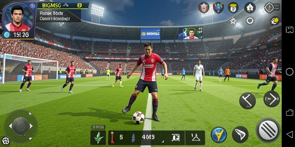 Tangkapan layar BIGMSG menunjukkan aksi mendebarkan dalam permainan sepak bola.