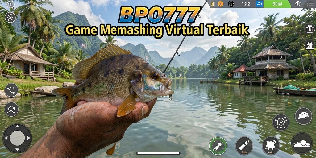 Tampilan gameplay BPO777 yang menampilkan aksi memancing yang mendebarkan.