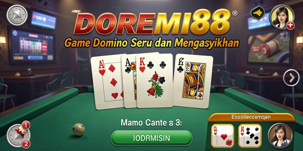 Screenshot DOREMI88 menampilkan aksi seru permainan Domino.