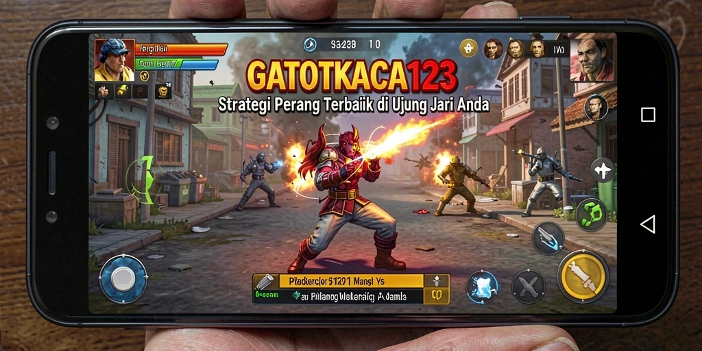 Tangkapan layar gameplay GATOTKACA123 menunjukkan aksi pertempuran yang menegangkan dalam strategi.