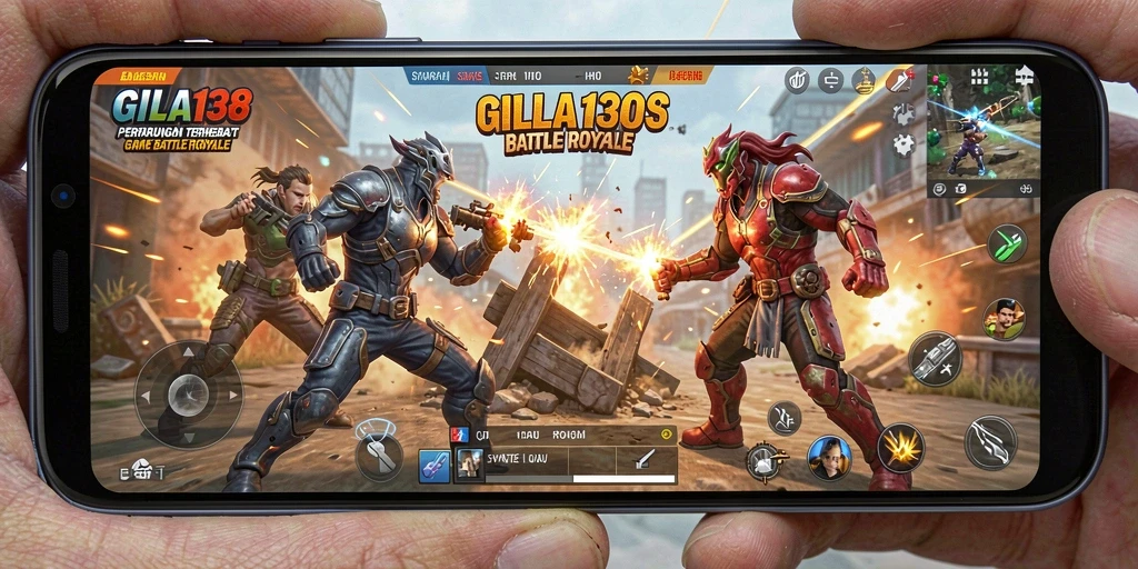 Tampilan gameplay GILA138 yang mendebarkan di arena Battle Royale.