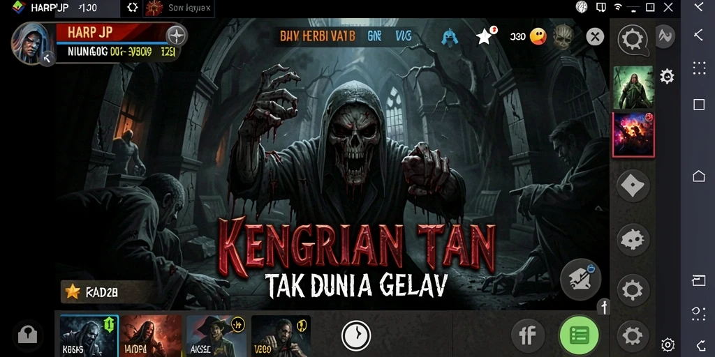 Gameplay menegangkan dari HARAPJP menampilkan suasana horor yang mencekam.