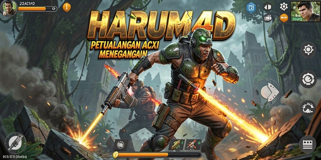 Tampilan menegangkan dari gameplay HARUM4D yang seru.