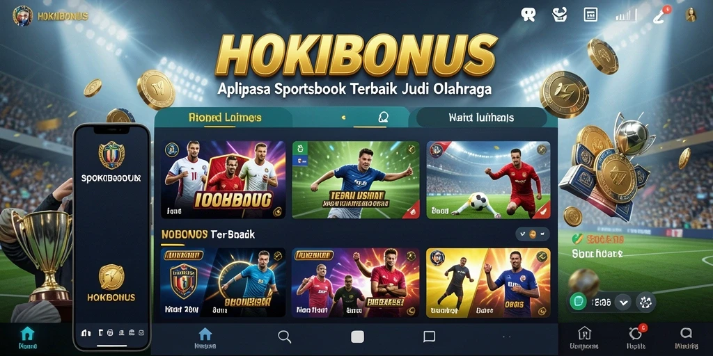 Tampilan antarmuka pengguna HOKIBONUS yang menarik untuk taruhan Sportsbook.