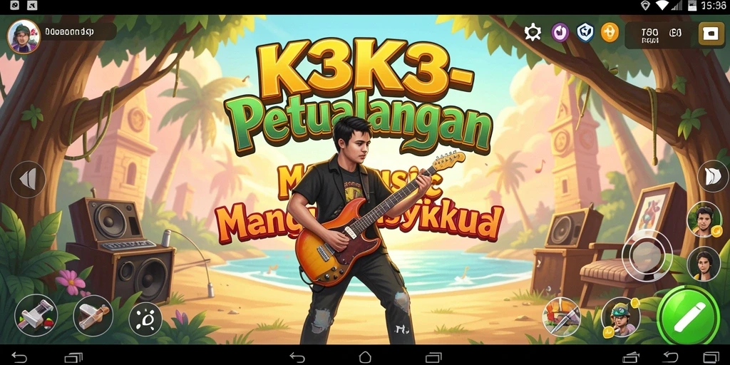 Tampilan gameplay K3K3 yang menampilkan interaksi musik yang seru.