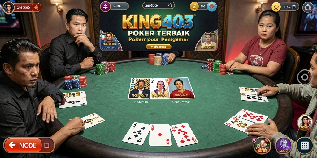 Tampilan gameplay poker yang menarik dan interaktif di KING403.