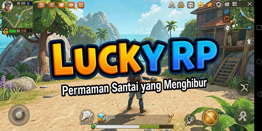 Tampilan gameplay seru dari LUCKYRP dengan grafis cerah dan interaktif.