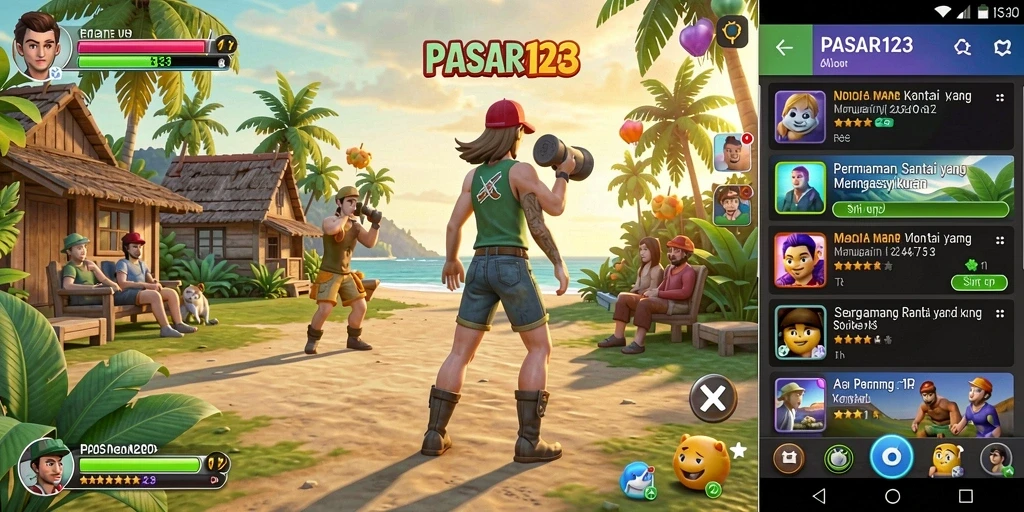 Tampilan penuh warna dari gameplay PASAR123 yang seru dan menarik.