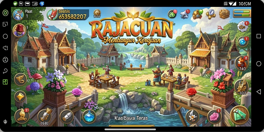 Tampilan menarik saat memainkan RAJACUAN dengan strategi membangun kerajaan.