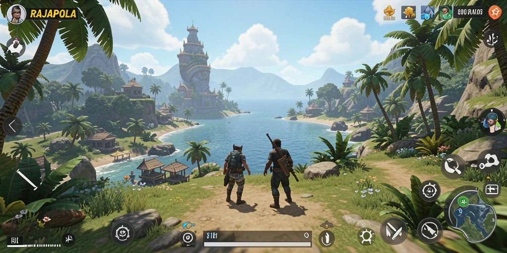 Screenshot menampilkan aksi seru dalam gameplay Open World RAJAPOLA.