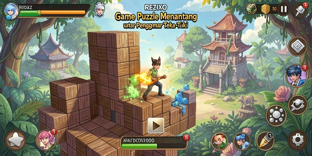 Tampilan gameplay REZIXO yang menarik dan penuh tantangan teka-teki.