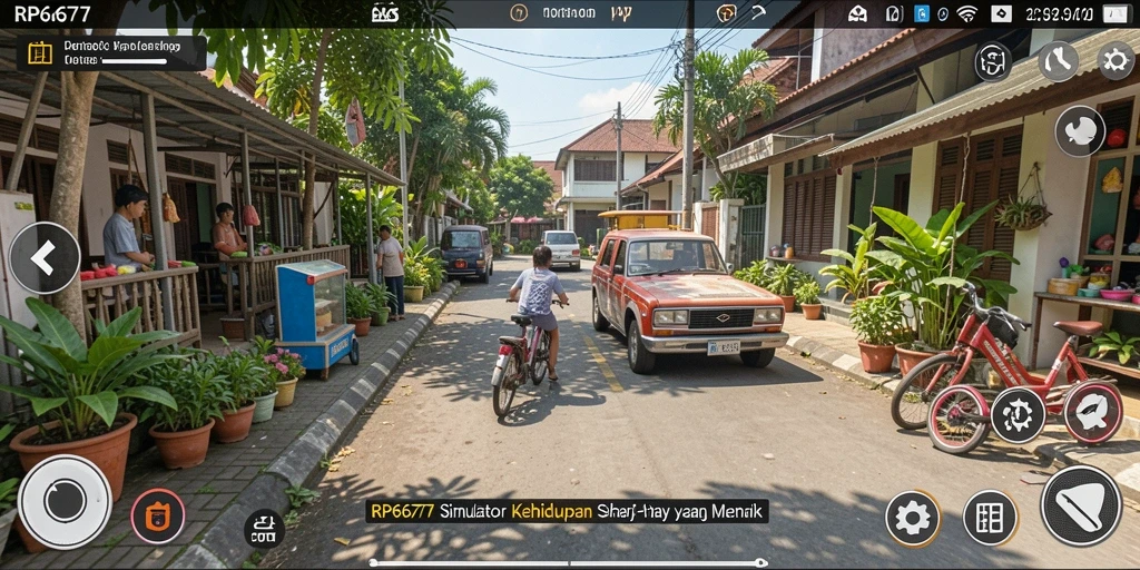 Screenshot menunjukkan gameplay simulasi kehidupan yang mendalam.