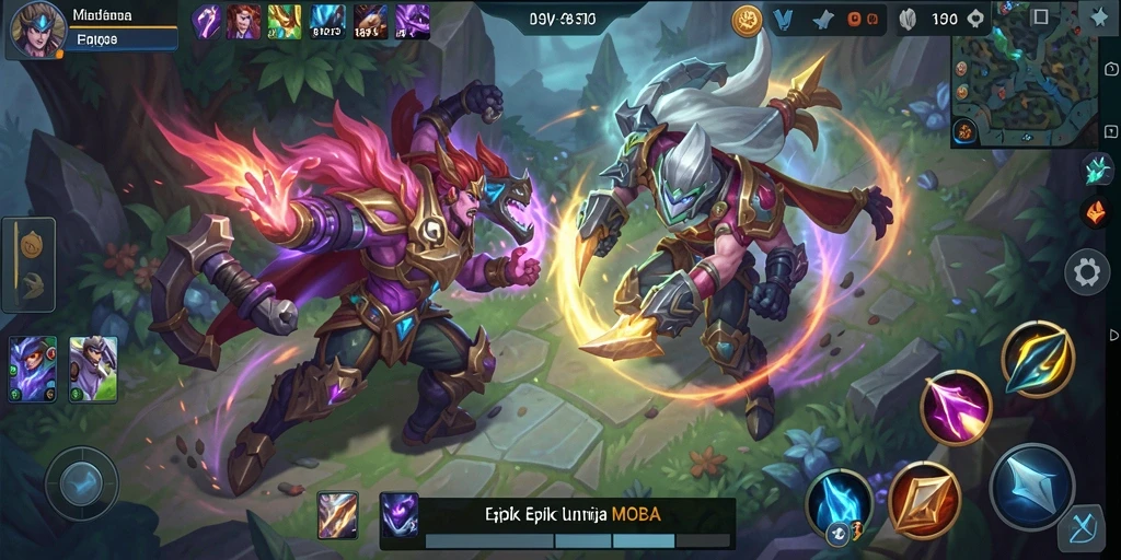 Tampilan gameplay seru dalam S13 dengan aksi MOBA yang mendebarkan.