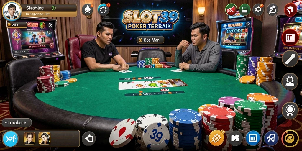 Tampilan menarik dari gameplay Poker di SLOT39.