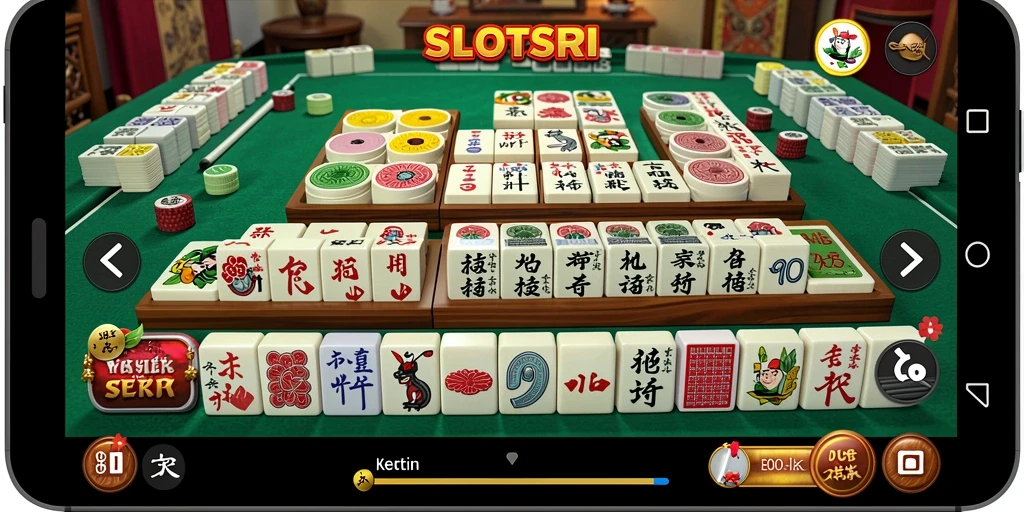 Tangkapan layar gameplay SLOTSRI menampilkan tantangan Mahjong yang menarik.