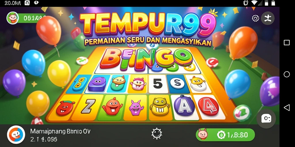 Tampilan gameplay Bingo yang seru dan interaktif di TEMPUR99.