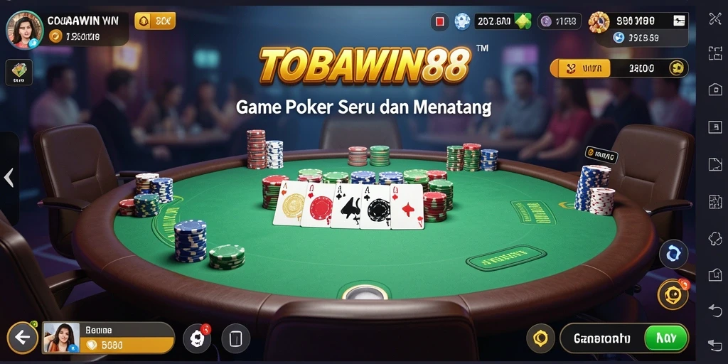 Gameplay Poker seru di TOBAWIN88 dengan pemain aktif.