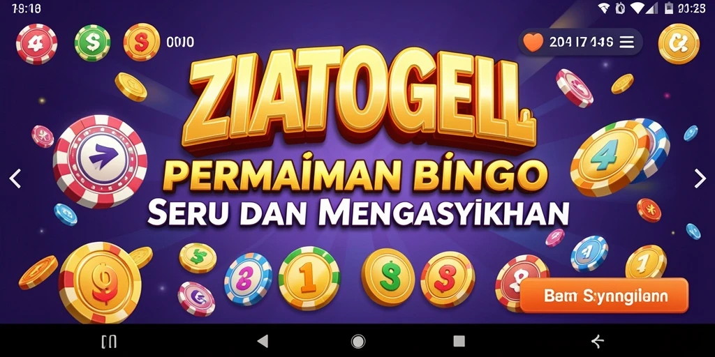 Tangkapan layar utama ZIATOGEL menampilkan gameplay Bingo yang seru dan interaktif.